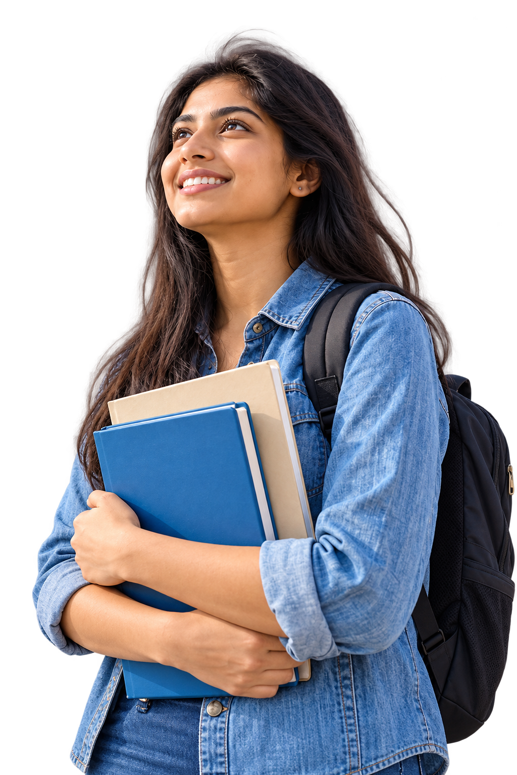 Student holding books in Dubai