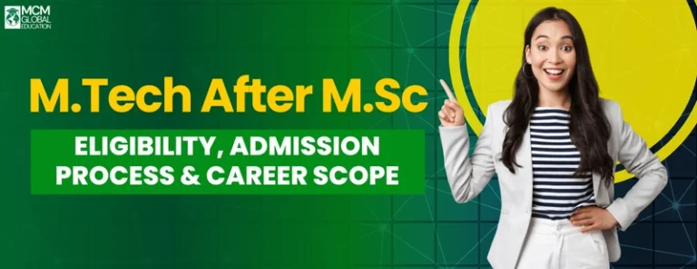 M.Tech After M.Sc in India